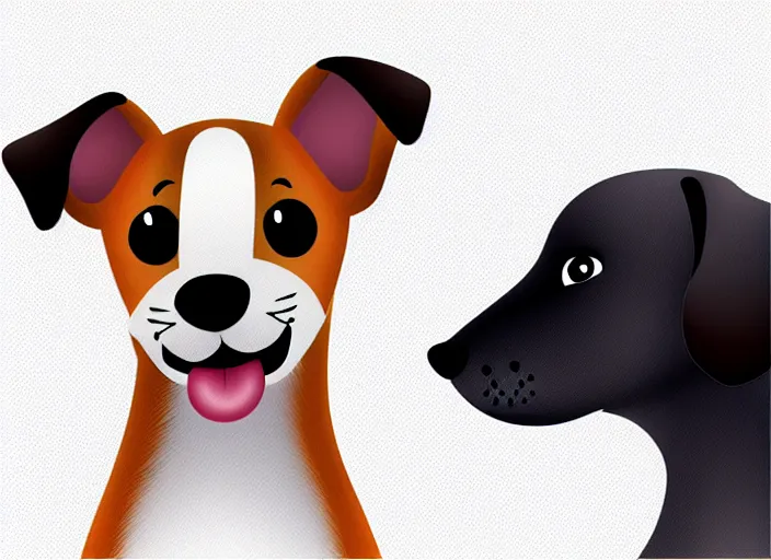 Prompt: cute cartoon dogs white background, realistic, detailed