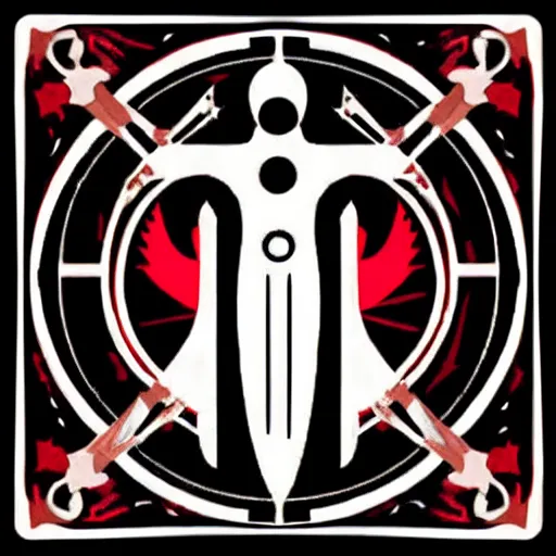 Image similar to video game occult simplified icon: a ritual to summon the red tides of death