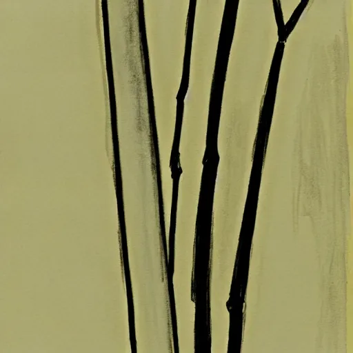 Prompt: bamboo, zen brush drawing