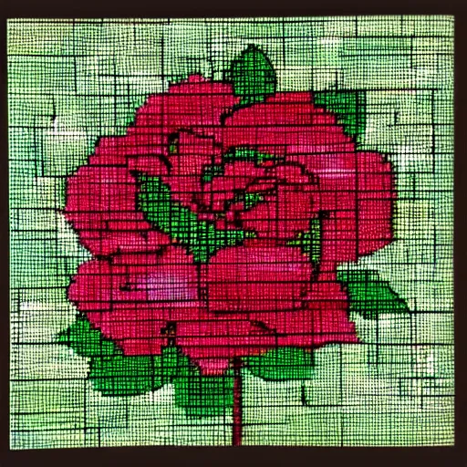 Prompt: a 3 x 3 array of a rose