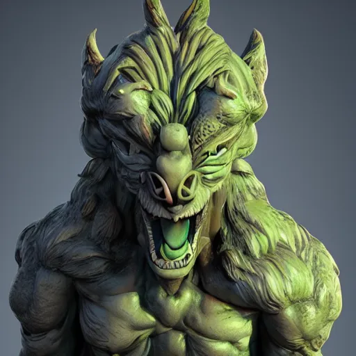 Prompt: realistic discord statue with colors