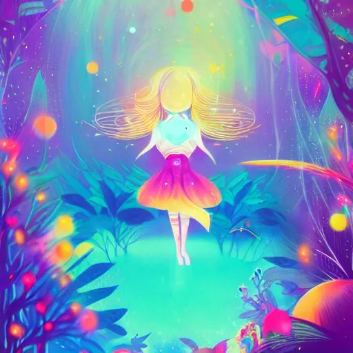 Prompt: colorful magical creature by anna dittman, by chiho aoshima, by alena aenami
