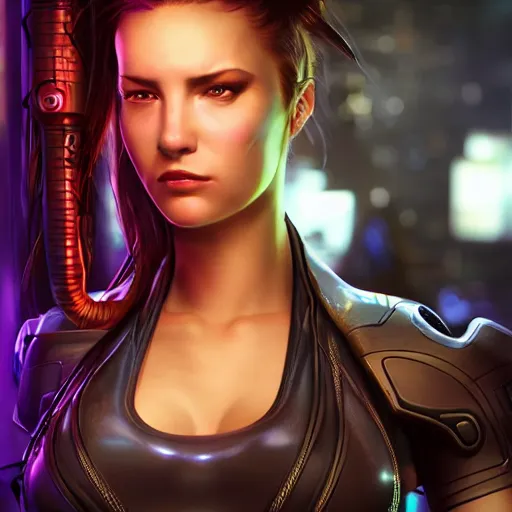 Image similar to high quality portrait of Kerrigan from starcraft in a cyberpunk cyberpunk cyberpunk cafe, realism, 8k, award winning photo