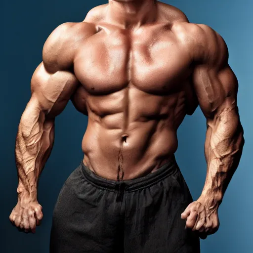 Image similar to jerma 9 8 5 professional bodybuilder huge muscles strong expert photograph detailed