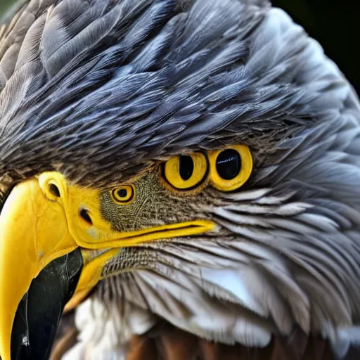 Prompt: a hybrid between an eagle and a cockatoo, photography, award - winning, 8 k