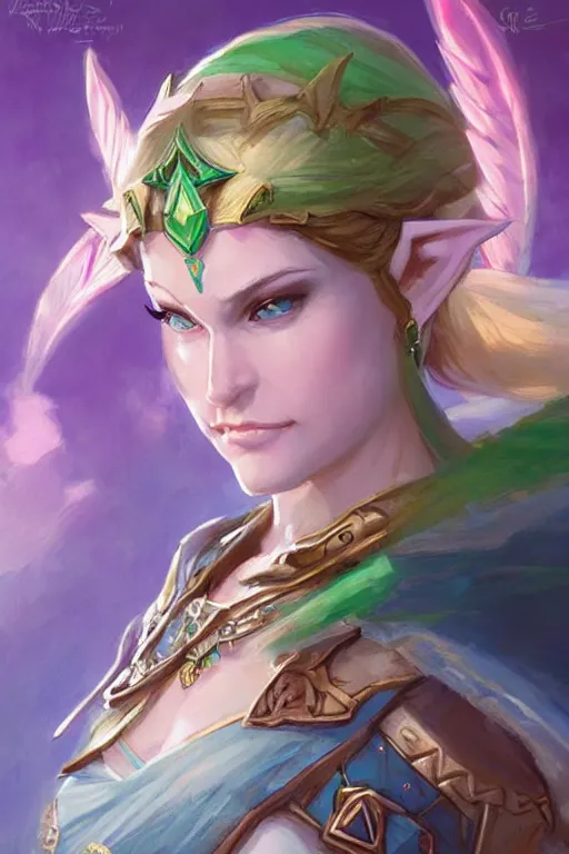 Image similar to goddess of zelda, d & d, fantasy, portrait, highly detailed, headshot, digital painting, trending on artstation, concept art, sharp focus, illustration, art by artgerm and greg rutkowski and magali villeneuve