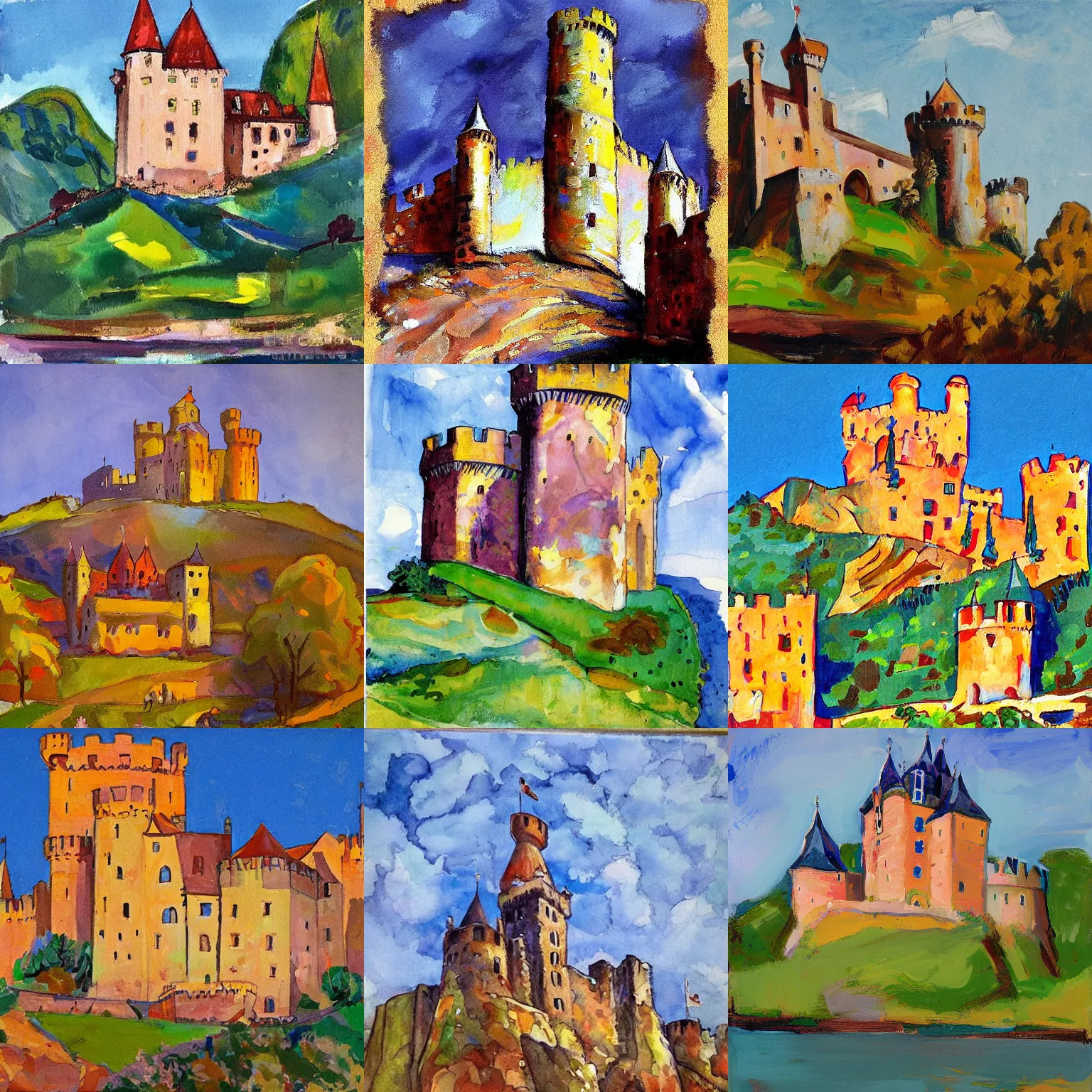 Prompt: medieval castle, by charles camoin