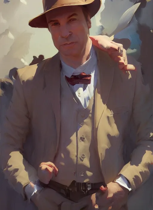 Prompt: portrait of saul goodman, painting by sargent and leyendecker, fantasy, asymmetrical, intricate, elegant, matte painting, illustration, hearthstone, by rhads, by greg rutkowski, by greg tocchini, by james gilleard, by joe fenton