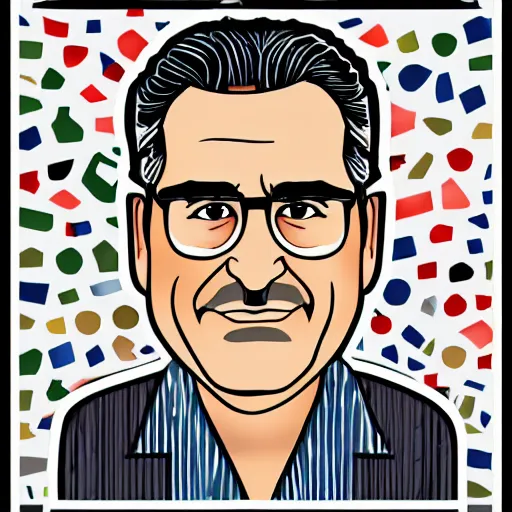 Prompt: schitts creek eugene levy as johnny rose, sticker - art, svg vector, adobe - illustrator