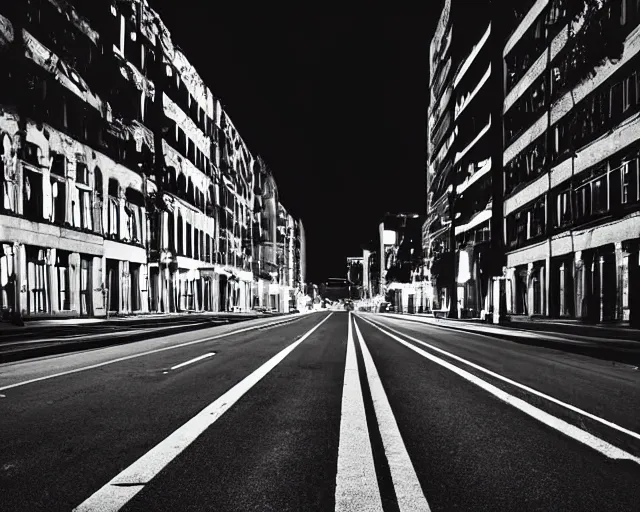 Image similar to a road leading to a silhouette of city