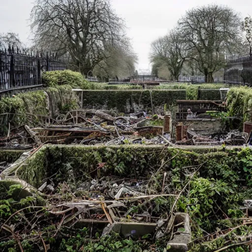 Prompt: photo of overgrown london in ruins