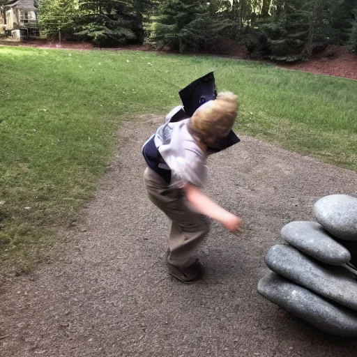 Prompt: time traveler moves a rock