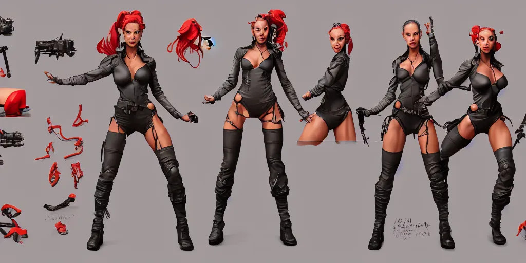 Prompt: cammy, character sheet, concept design, contrast, hot toys, kim jung gi, greg rutkowski, zabrocki, karlkka, jayison devadas, trending on artstation, 8 k, ultra wide angle, pincushion lens effect