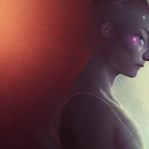 Image similar to centered rule of thirds 5 0 mm film still of the hyperintelligent technological singularity soul, 3 d render octane, sharp focus, art by greg rutkowski