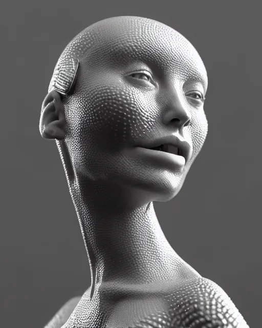 Image similar to raw bw 3 d redshift render jelly body detail of mechanical female vegetal - cyborg, beautiful insanely detailed, digital art, octane render, 8 k artistic photography, photo - realistic, unreal engine