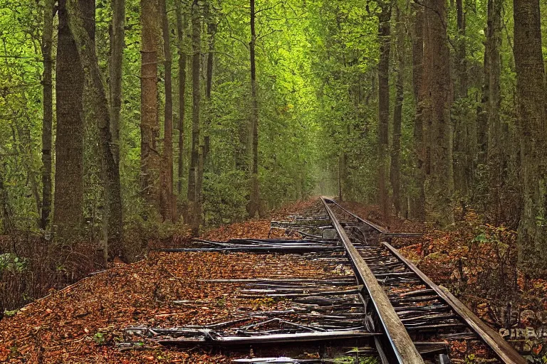 Image similar to long chromet tube, photograph captured in the woods