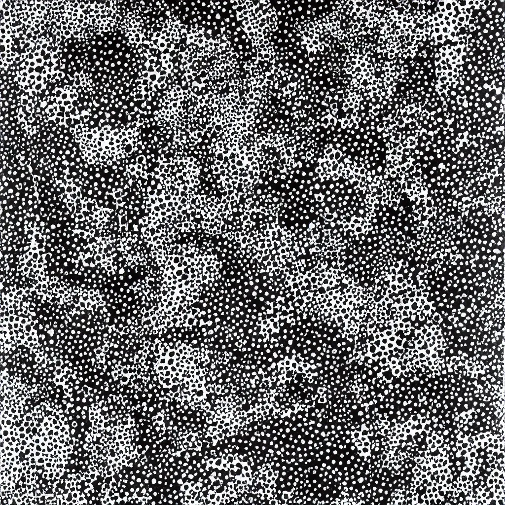 Image similar to camo made of teeth, smiling, abstract, rei kawakubo artwork, cryptic, dots, stipple, lines, splotch, color tearing, pitch bending, color splotches, hearts, dark, ominous, eerie, minimal, points, technical, old painting