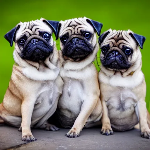 Image similar to 5 pugs stacked on top of each other