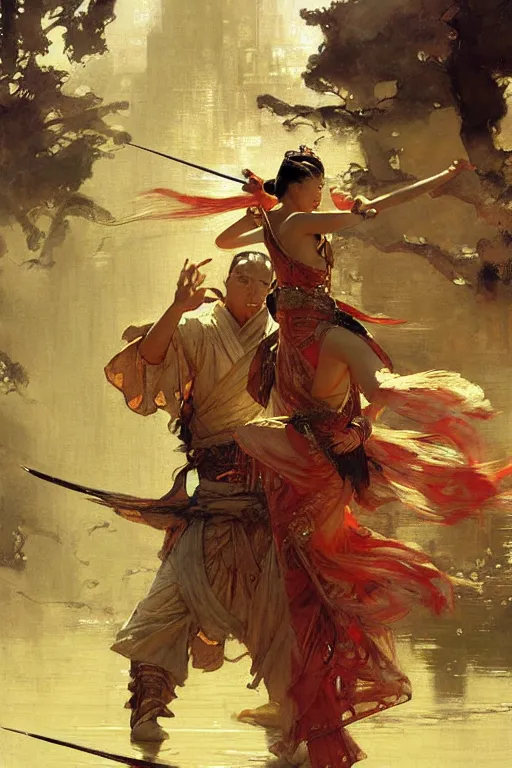 Image similar to wuxia, painting by gaston bussiere, craig mullins, j. c. leyendecker