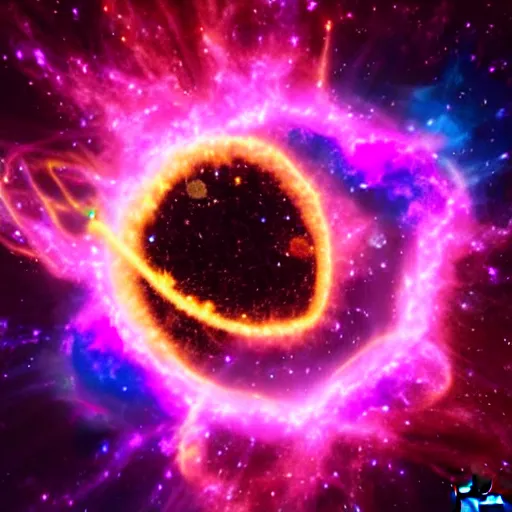 Image similar to supernova from earth, neon lights by Saimir Strati