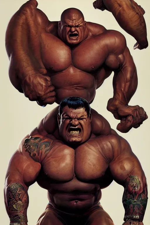 Image similar to upper body and head portrait of huge hulking absurdly muscular martyn ford as marvel character wearing shirt and pants against simple background by alex ross and jack kirby and sergey kolesov and jason fabok and lawrence alma tadema and norman rockwell and greg staples and rick berry and jeremy mann