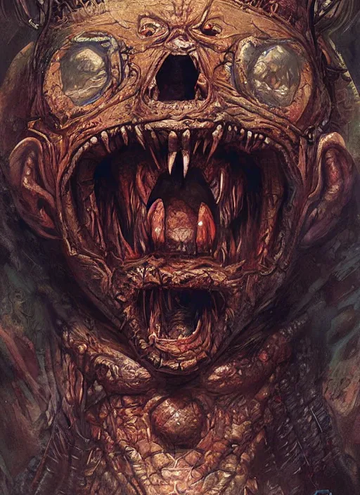 Image similar to digital _ painting _ of _ horror mayan terror _ by _ filipe _ pagliuso _ and _ justin _ gerard _ symmetric _ fantasy _ highly _ detailed _ realistic _ intricate _ port