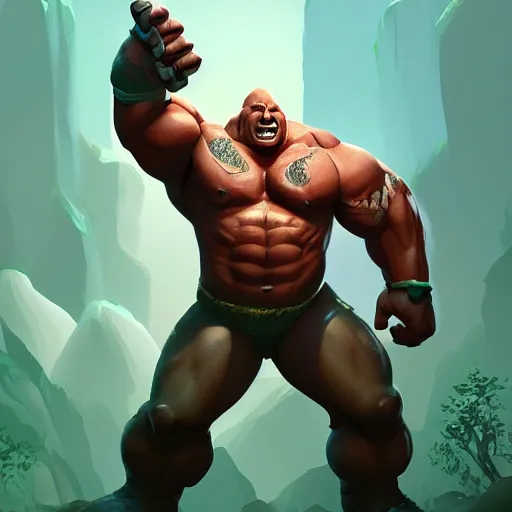 Prompt: upper body illustration of a dwayne johnson as an orc, green skin, strong chest, mattepainting concept blizzard pixar maya engine on stylized background splash comics global illumination lighting artstation, sharp focus, lois van baarle, ilya kuvshinov, rossdraws