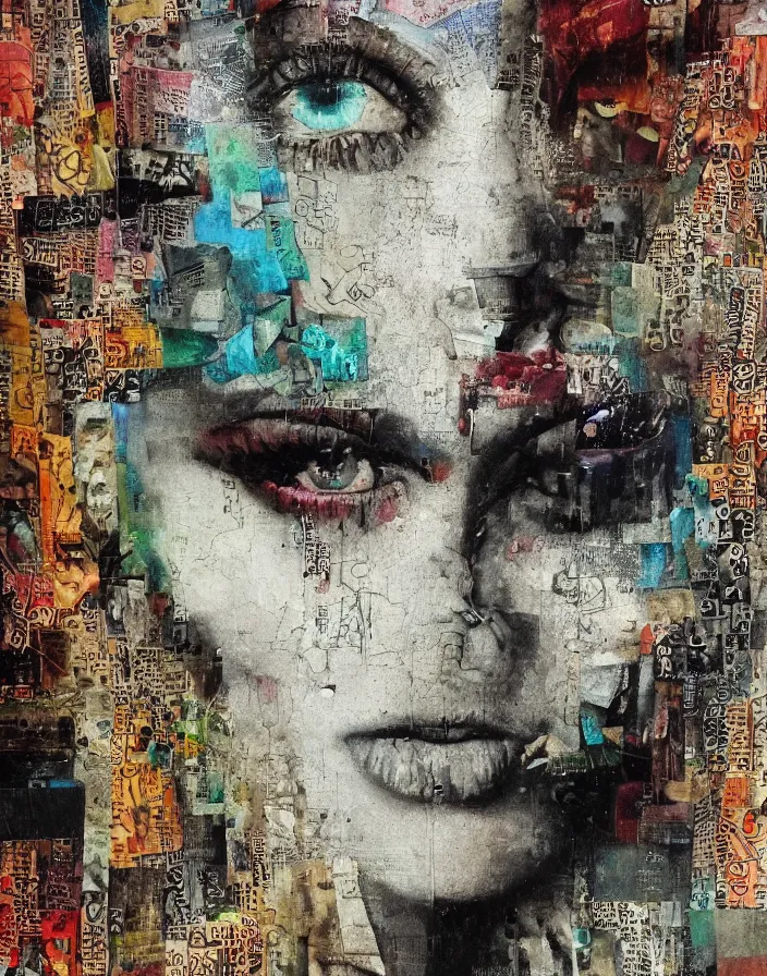 Image similar to deja vu detailed mixed media collage with canvas texture, conteporary art, punk art, realistic face, photorealistic, expressionism, masterpiece, perfect composition, spectacular quality, intricate oil details