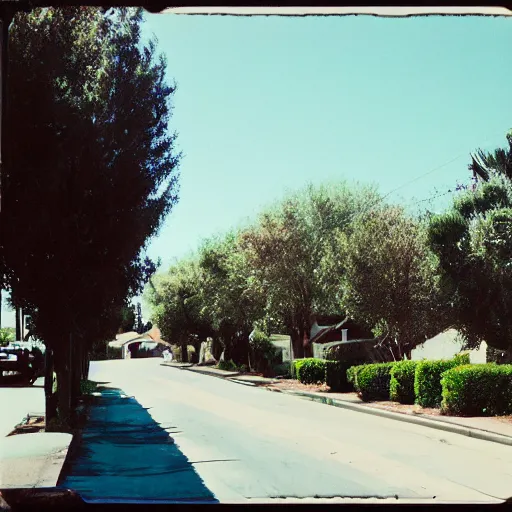 Image similar to photo of suburban street in California 1950, Kodak Ultra F9, 35mm
