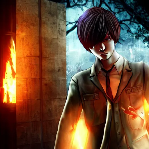 Image similar to Screenshot of Light Yagami in Dead By Daylight