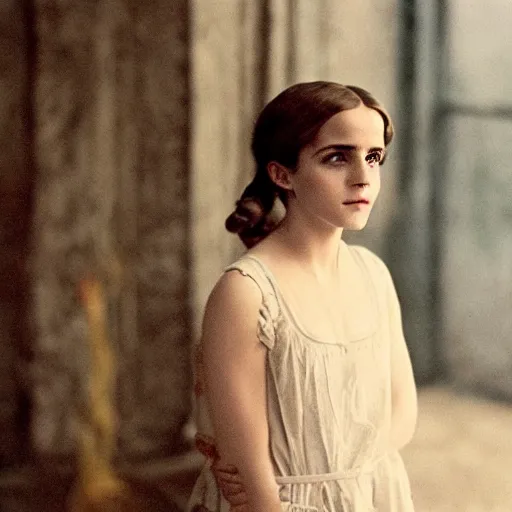 Image similar to photo, emma watson, film still from the grand old trip the moon ( 1 9 2 2 ), kodak ektachrome 1 2 0, 2 6 mm,