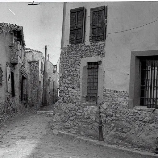 Prompt: A photo of a Spanish village from the Spanish Civil War