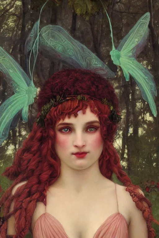 Image similar to portrait at a fae carnival, by John William Godward and edmund dulac and alayna danner, re-raphaelite fairies, featured on artstation, dramatic cinematic lighting smooth, sharp focus, extremely detailed