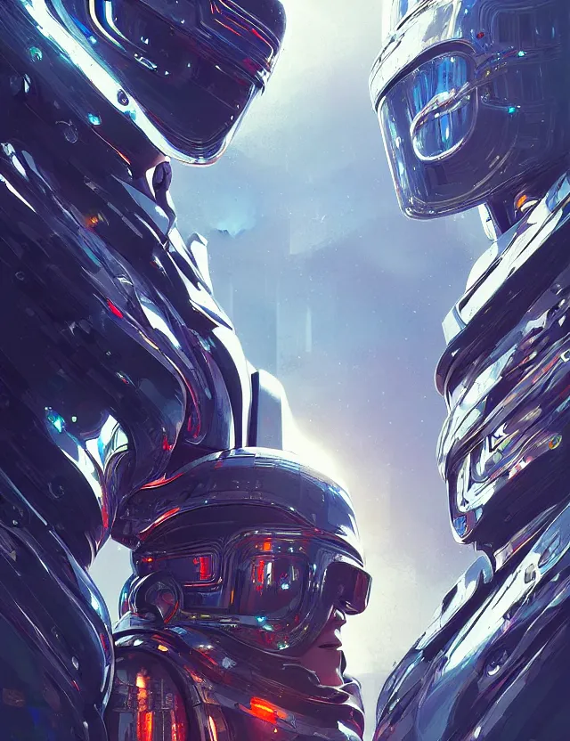 Image similar to futuristic soldier reflective chrome armor super intricate ornaments artwork by tooth wu and wlop and alena aenami and greg rutkows