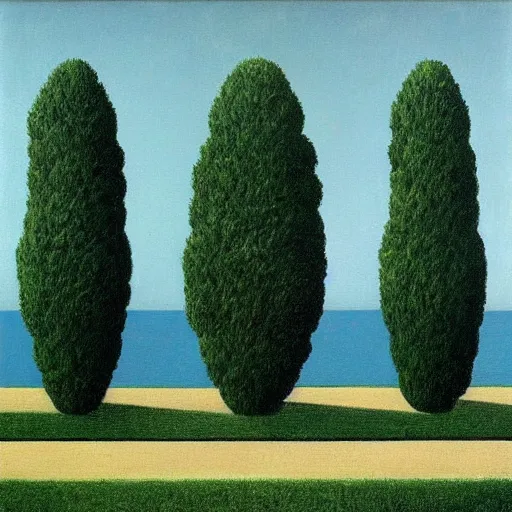 Image similar to famous painting by rene magritte.