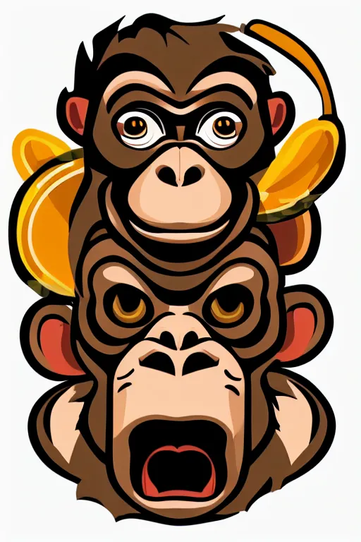 Image similar to Portrait of a Monkey, mafia, gangster, sticker, colorful, illustration, highly detailed, simple, smooth and clean vector curves, no jagged lines, vector art, smooth