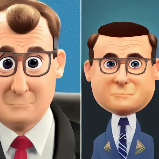 Prompt: michael scott from the office, concept art in pixar style, extreme detail, big head