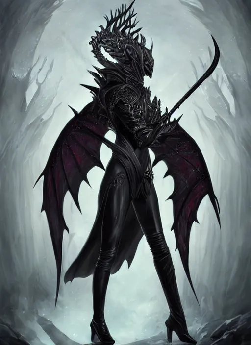 Image similar to Taylor swift Elf demon queen, black armor, dragon wings, Ivan Aivakovsky, Boris Vallejo, epic fantasy character art, D&D Concept Art, full length, Realistic, Regal, Refined, Detailed Digital Art, Oil Paining, Exquisite detail, post-processing, masterpiece, Cinematic Lighting, Unreal Engine, 8k, HD, Stanley Artgerm Lau, WLOP, Rossdraws, Frank Frazetta, Andrei Riabovitchev, Marc Simonetti, trending on artstation, flawless