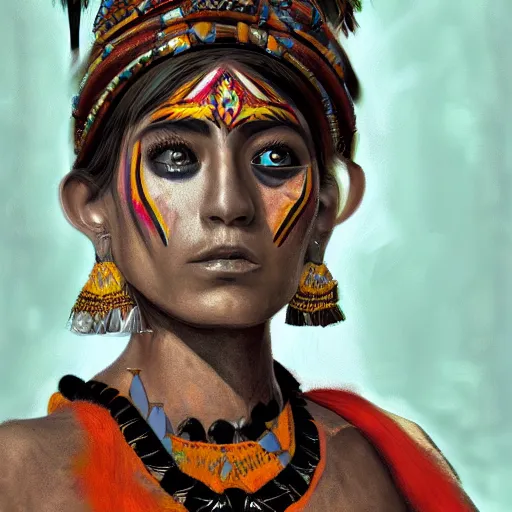 Prompt: mayan priestess, digital painting, concept art, sharp focus, realistic