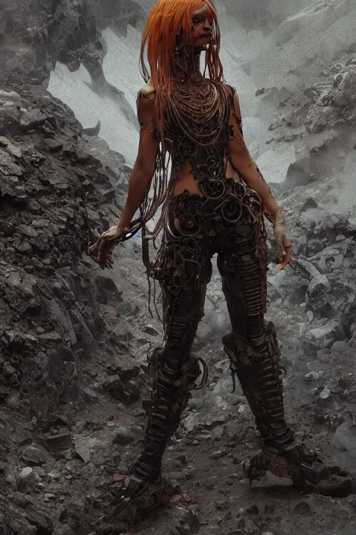 Prompt: a full body portrait of a beautiful post apocalyptic offworld nordic necromancer reposed by the magma pits, intricate, elegant, highly detailed, digital painting, artstation, concept art, smooth, sharp focus, illustration, art by krenz cushart and artem demura and alphonse mucha