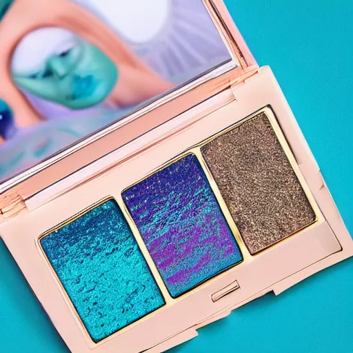 Prompt: mermaid - themed eyeshadow palette