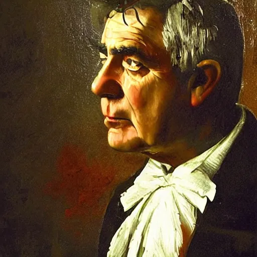 Image similar to gordon brown is the king of the world, baroque painting