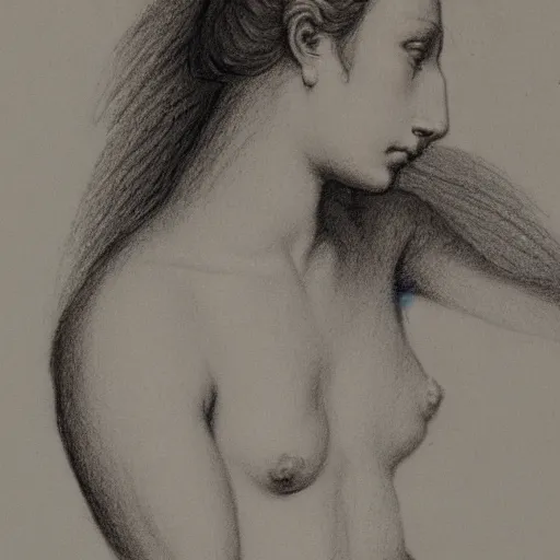 Image similar to of a beautiful girl sketched in pencil by michelangelo lots of little sketches a study of the female form ultra detail maximillist