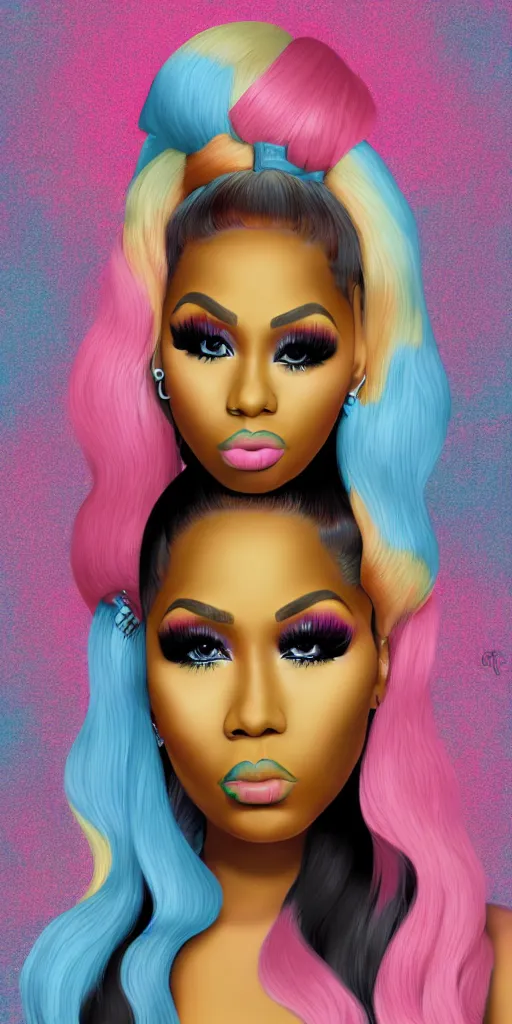 Image similar to a digital illustration of nicki minaj