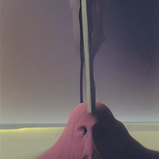 Image similar to priest by Zdzisław Beksiński, oil on canvas