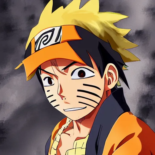 prompthunt: Luffy dressed as naruto , digital art , hyperdetailed