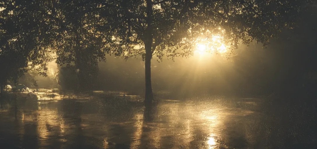 Prompt: Rain and Sun at the same time