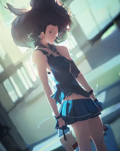 Prompt: a girl cosplaying at comicon, adorable outfit, full shot, atmospheric lighting, perfectly shaded body, detailed face, by makoto shinkai, stanley artgerm lau, wlop, rossdraws