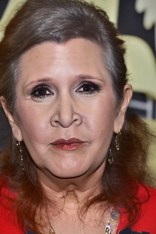 Image similar to Carrie Fisher, up close