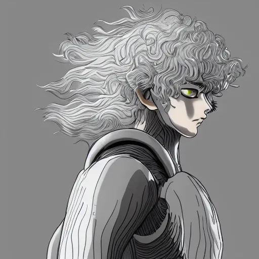 Prompt: griffith from berserk in the style of kentaro miura, 4 k, 8 k, absolute detailing of even the smallest details and particles, beautiful shadows, beautiful art, black and white drawing